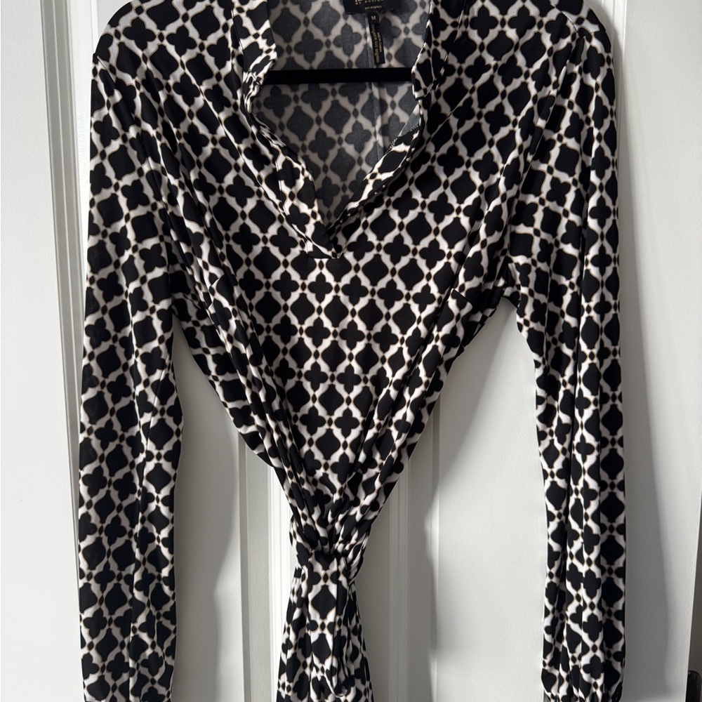 Laundry by Design Black and White Long Sleeve Dress